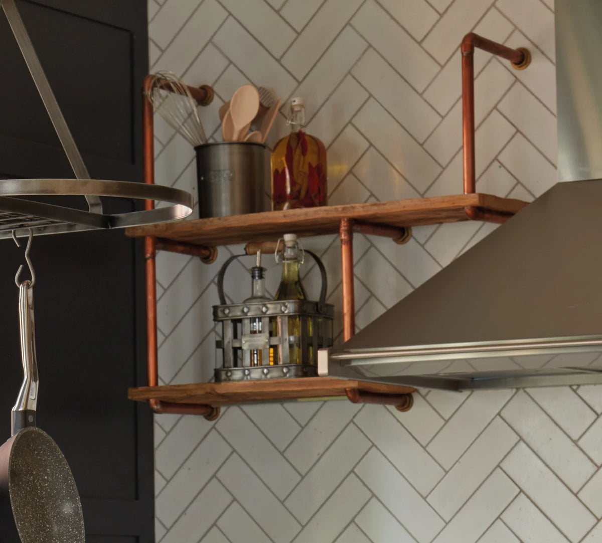 Industrial Kitchen Vintage-Style Metal Utensil Holder