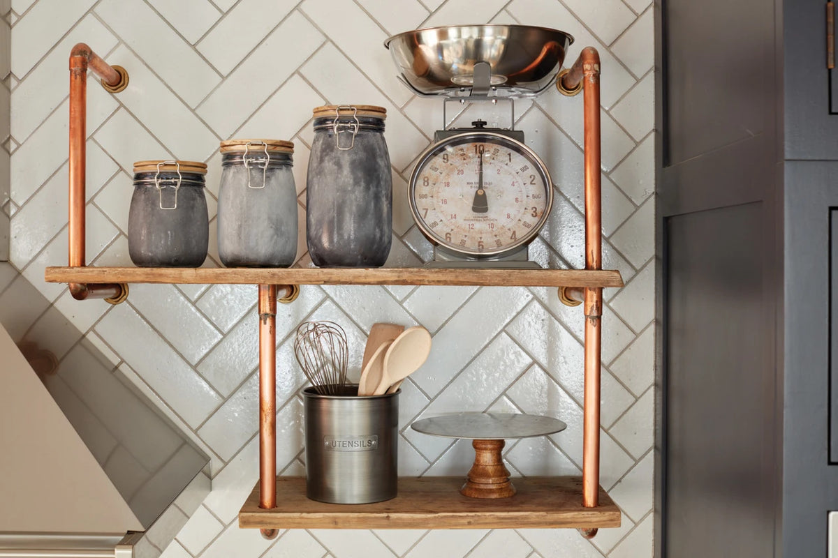 Industrial Kitchen Vintage-Style Metal Utensil Holder
