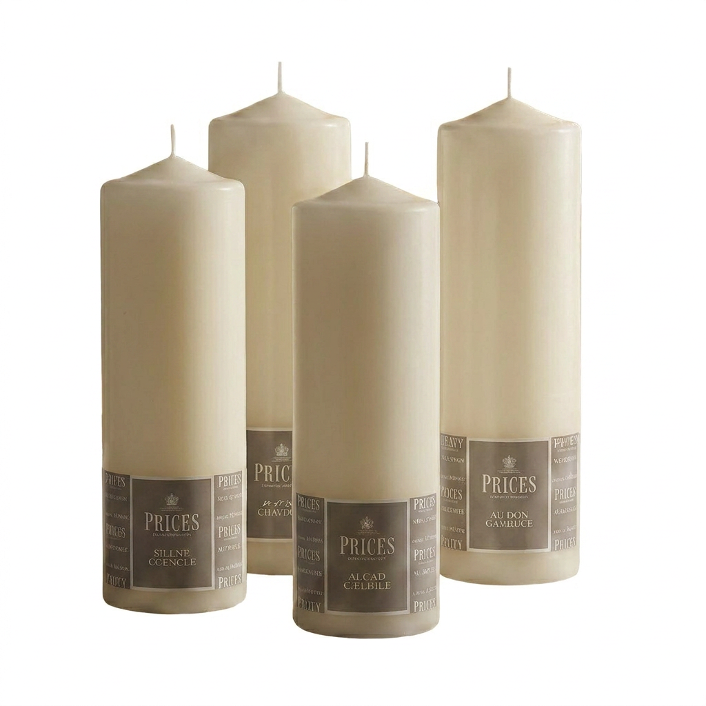 Ivory Altar Candle Pack of 4 - 250x80mm, 125 Hours Burn Time for Elegant Occasions