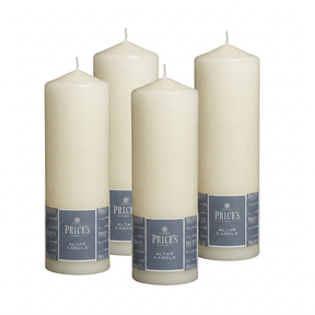 Prices Altar Candles 80x200mm in bulk pack of tray 12, ideal bulk altar candles for spiritual rituals and ceremonies.