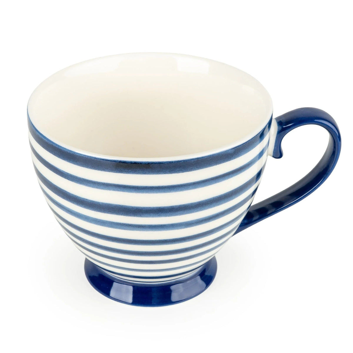 Jeff Banks Footed Mug - Stripes Blue
