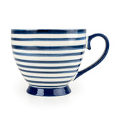 Jeff Banks Footed Mug - Stripes Blue