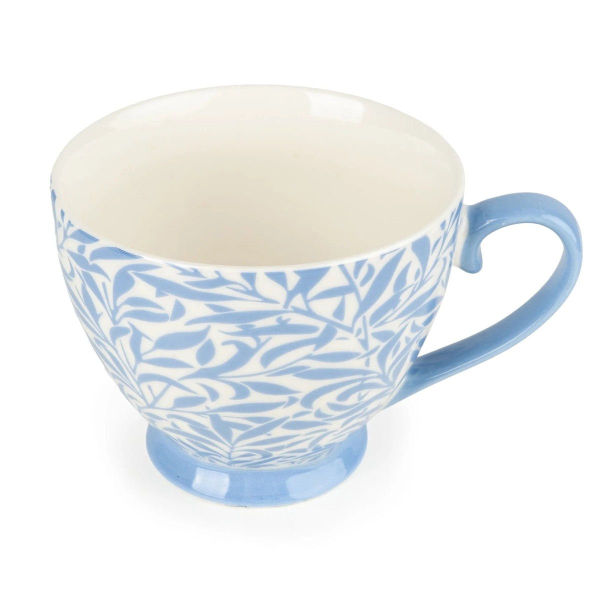 Jeff Banks Footed Mug – Leafy Trellis Blue