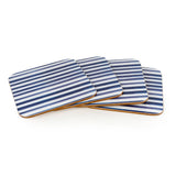 Jeff Banks Set of 4 Coasters – Leafy Stripes Blue
