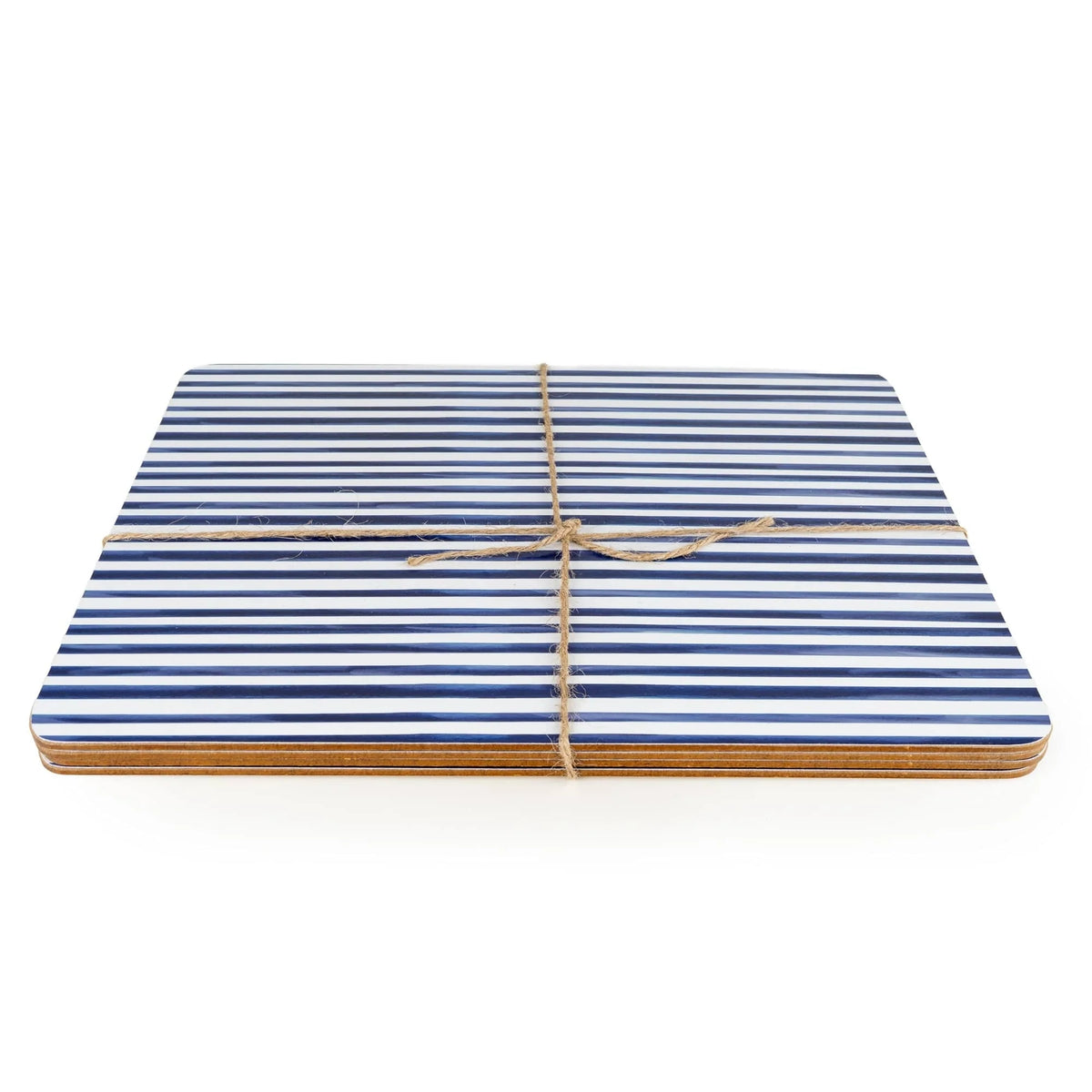 Jeff Banks Set of 4 Placemats - Leafy Stripes Blue