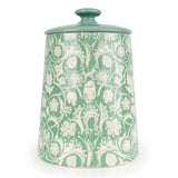 Jeff Banks Ceramic Kitchen Storage Jar Jacquard Design in Sage Green - Home Deco London