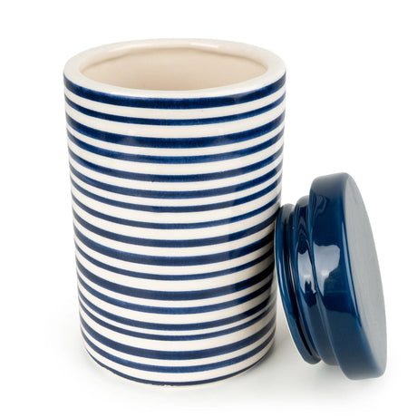 Jeff Banks Ceramic Storage Jar - Stripes Blue Design - Home Deco London