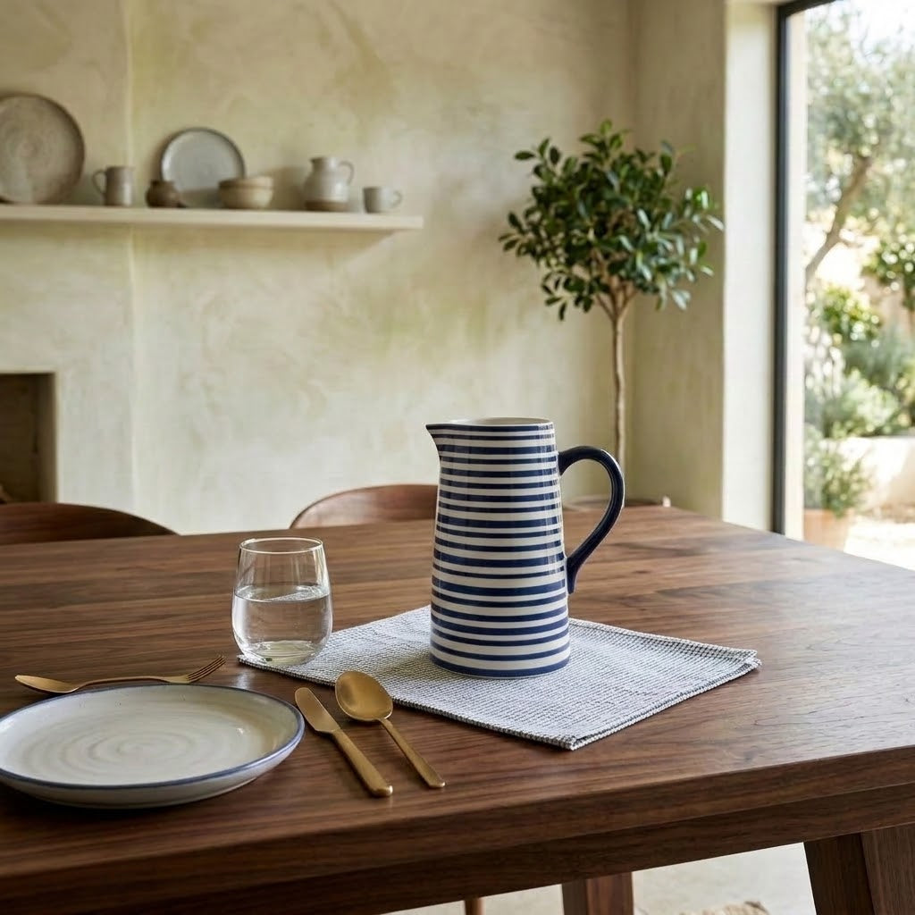 Jeff Banks Large Jug - Stripes Blue