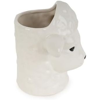 Julia Sheep Ceramic White Utensil Holder - Home Deco London