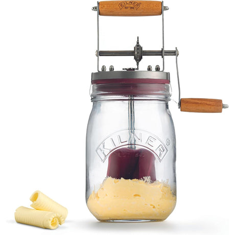 Kilner 1L Butter Churner Set with Hand Churning Mechanism - Home Deco London