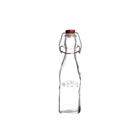 Kilner Clip Top Square Bottle 0.25 Litre Pack of 4 - Ideal for storing homemade sauces and drinks, these clip top bottles feature a traditional design and airtight seal.