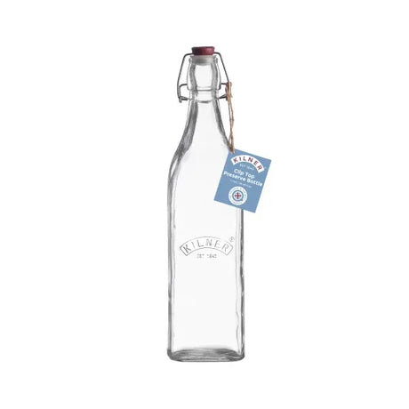 Kilner Clip Top Square Bottle 1 Litre Pack of 4 - Home Deco London