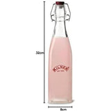 Kilner Clip Top Square Bottle 1 Litre Pack of 4 - Home Deco London