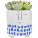 KitchenCraft Blue Spots Face Planter Indoor Ceramic - Home Deco London