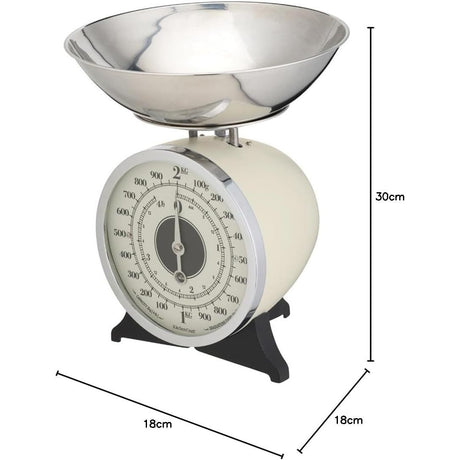 KitchenCraft Classic Mechanical Kitchen Scales Cream - Home Deco London