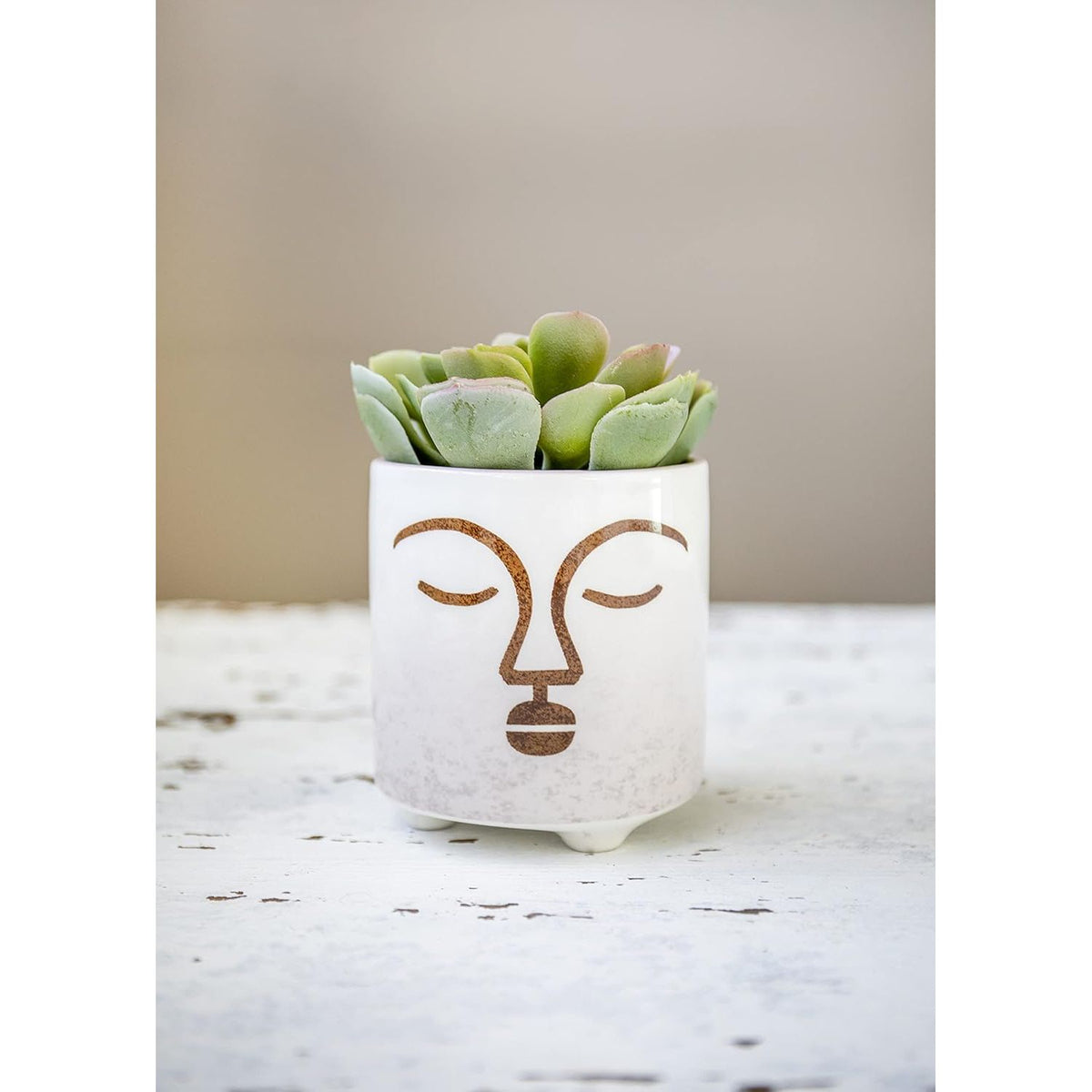 KitchenCraft Face Planter Pot Ceramic Indoor Plant Pot - Home Deco London