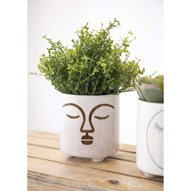 KitchenCraft Face Planter Pot Ceramic Indoor Plant Pot - Home Deco London