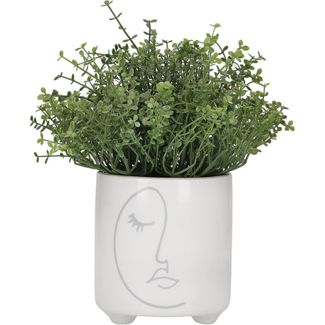 KitchenCraft Grey Face Planter Ceramic Indoors - Home Deco London