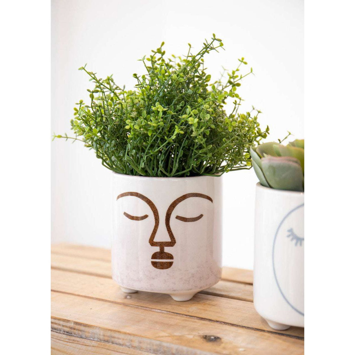 KitchenCraft Terracotta Face Design Ceramic Pot - Home Deco London