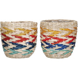 KitchenCraft Set of 2 Woven Seagrass Baskets Indoor Plant Pots - Home Deco London