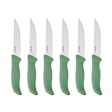 KitchenCraft 14pc Kitchen Knife Block Set with 7 Knives Green - Home Deco London