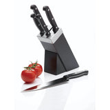 KitchenCraft 5 Piece Knife Set Black With Stylish Block - Home Deco London