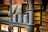 Industrial Kitchen Tea, Coffee and Sugar Canisters in Gift Box, Vintage-Style Metal