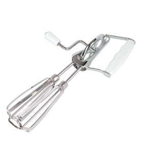 KitchenCraft Manual Stainless Steel Rotary Whisk with Side Handle - Home Deco London