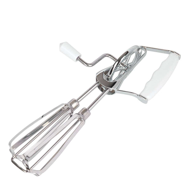 KitchenCraft Manual Stainless Steel Rotary Whisk with Side Handle - Home Deco London