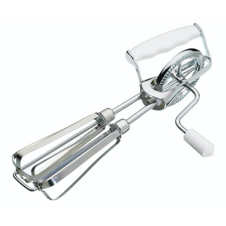 KitchenCraft Manual Stainless Steel Rotary Whisk with Side Handle - Home Deco London