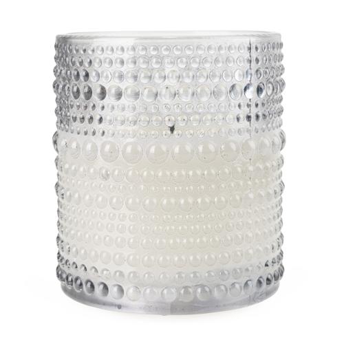 Smokey Black LED Candle in Embossed Glass - 10cm - Home Deco London