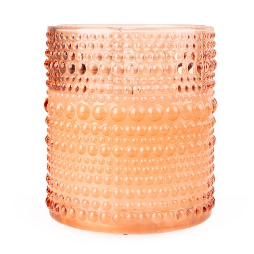 Terracotta LED Candle in Embossed Glass - 10cm - Home Deco London