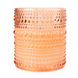 Terracotta LED Candle in Embossed Glass - 10cm - Home Deco London