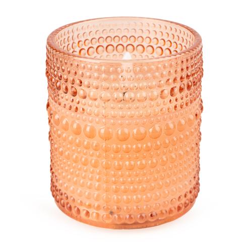 Terracotta LED Candle in Embossed Glass - 10cm - Home Deco London