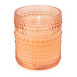 Terracotta LED Candle in Embossed Glass - 10cm - Home Deco London