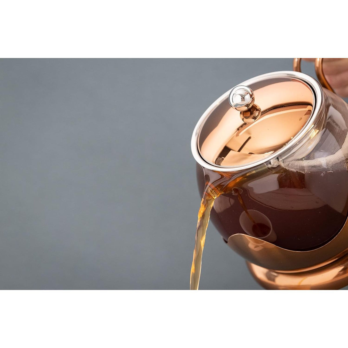 La Cafetière 1.2L Glass Copper Teapot with Infuser - Home Deco London