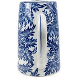 Large Blue Floral Ceramic Pitcher 23cm Jug - Home Deco London