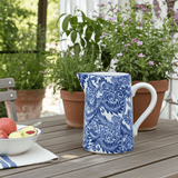 Large Blue Floral Ceramic Pitcher 23cm Jug - Home Deco London