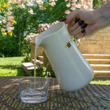 Large Decorative Ceramic Jug with Bee Design White - Home Deco London