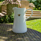 Large Decorative Ceramic Jug with Bee Design White - Home Deco London