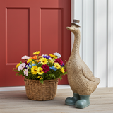 William Decorative Duck in Top Hat with Green Boots Large - Home Deco London