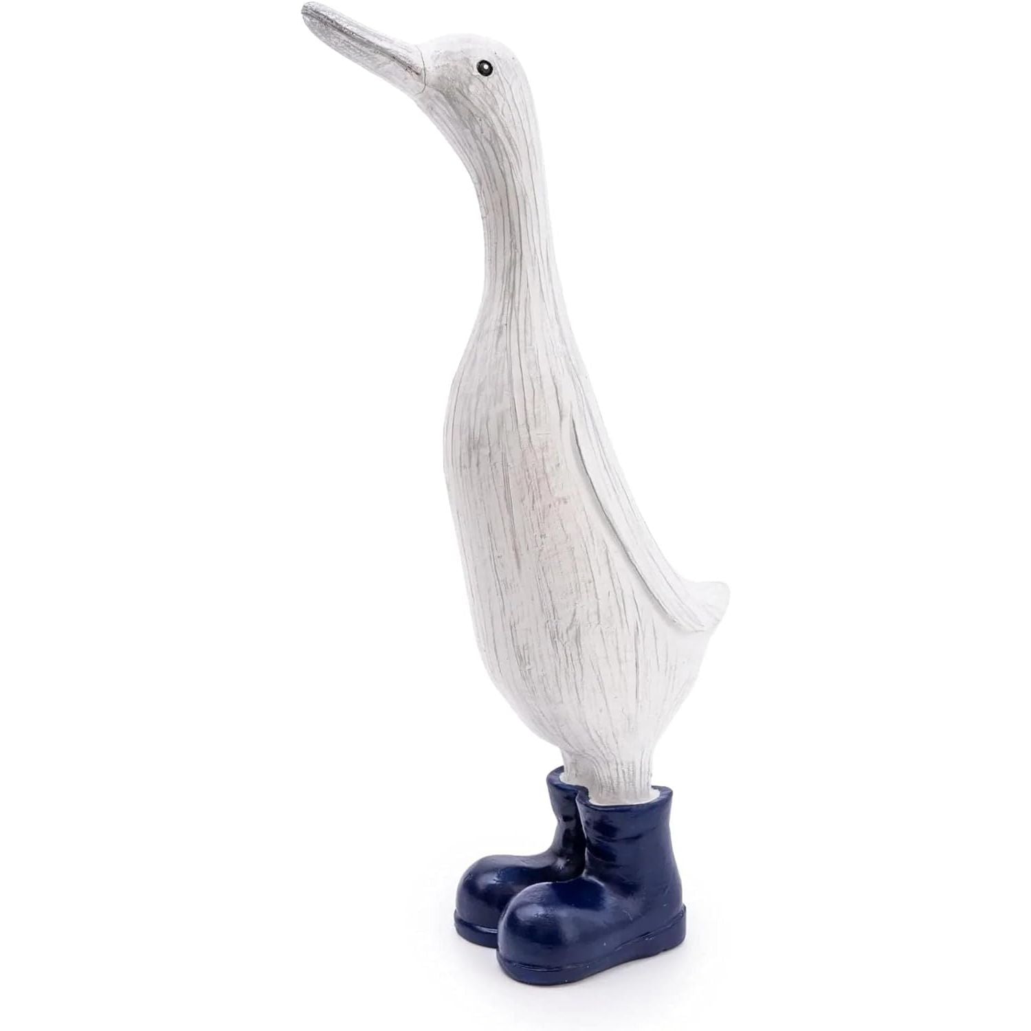 White Large Decorative Duck With Navy Wellies - Home Deco London