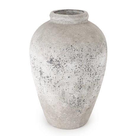 Large Urn Vase 45Cm - Rustic Stone Finish - Home Deco London
