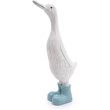 White Large Decorative Duck With Light Blue Wellies - Home Deco London