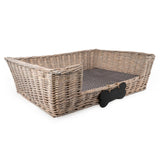 Chic grey Large Dog Basket With Padded Bed, designed for ultimate relaxation for large dogs.