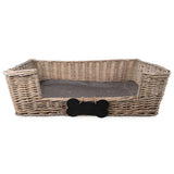 Elegant grey Large Dog Basket with Padded Bed, ideal for pampering your dog with comfort and style.