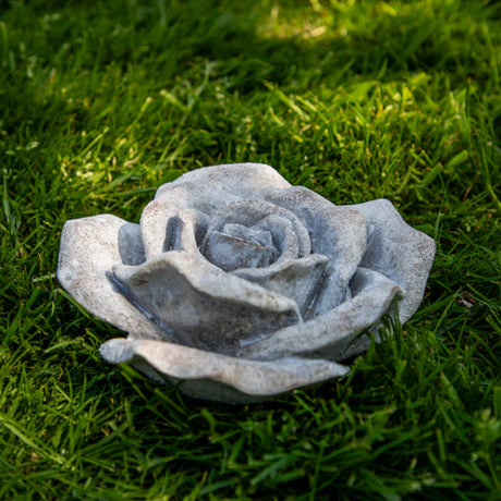 17.5Cm Large Stone Decorative Flower Resin Rose Ornament for Home Décor - Home Deco London