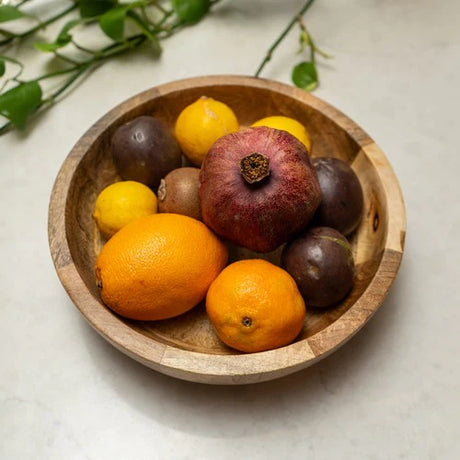 Large Mango Wood Bowl - Handcrafted Rustic Finish - Home Deco London