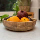 Large Mango Wood Bowl - Handcrafted Rustic Finish - Home Deco London