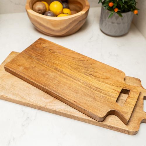 Large Mango Wood Serving Board with Handle 48cm - Home Deco London